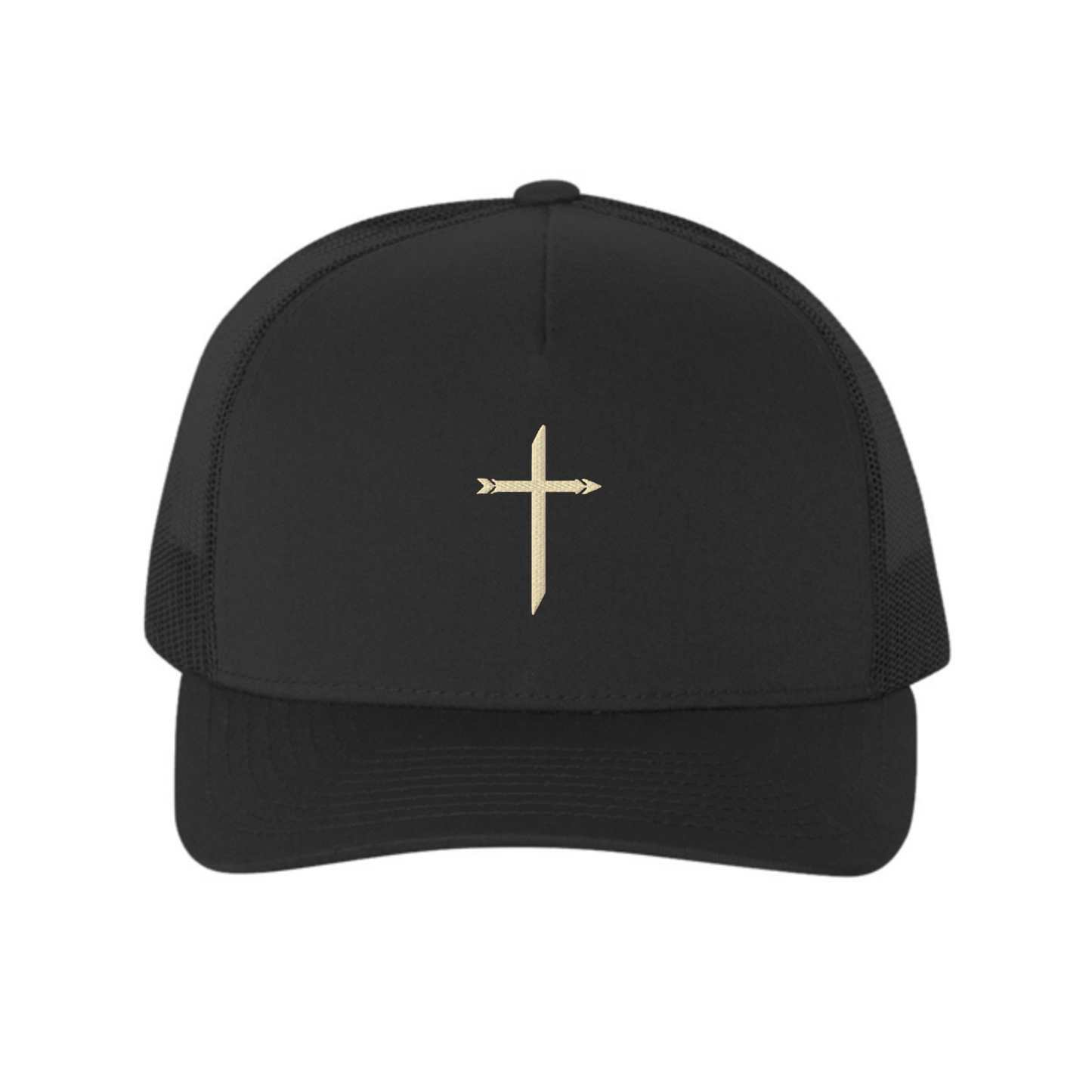 Embroidered Cross Five-Panel Hat