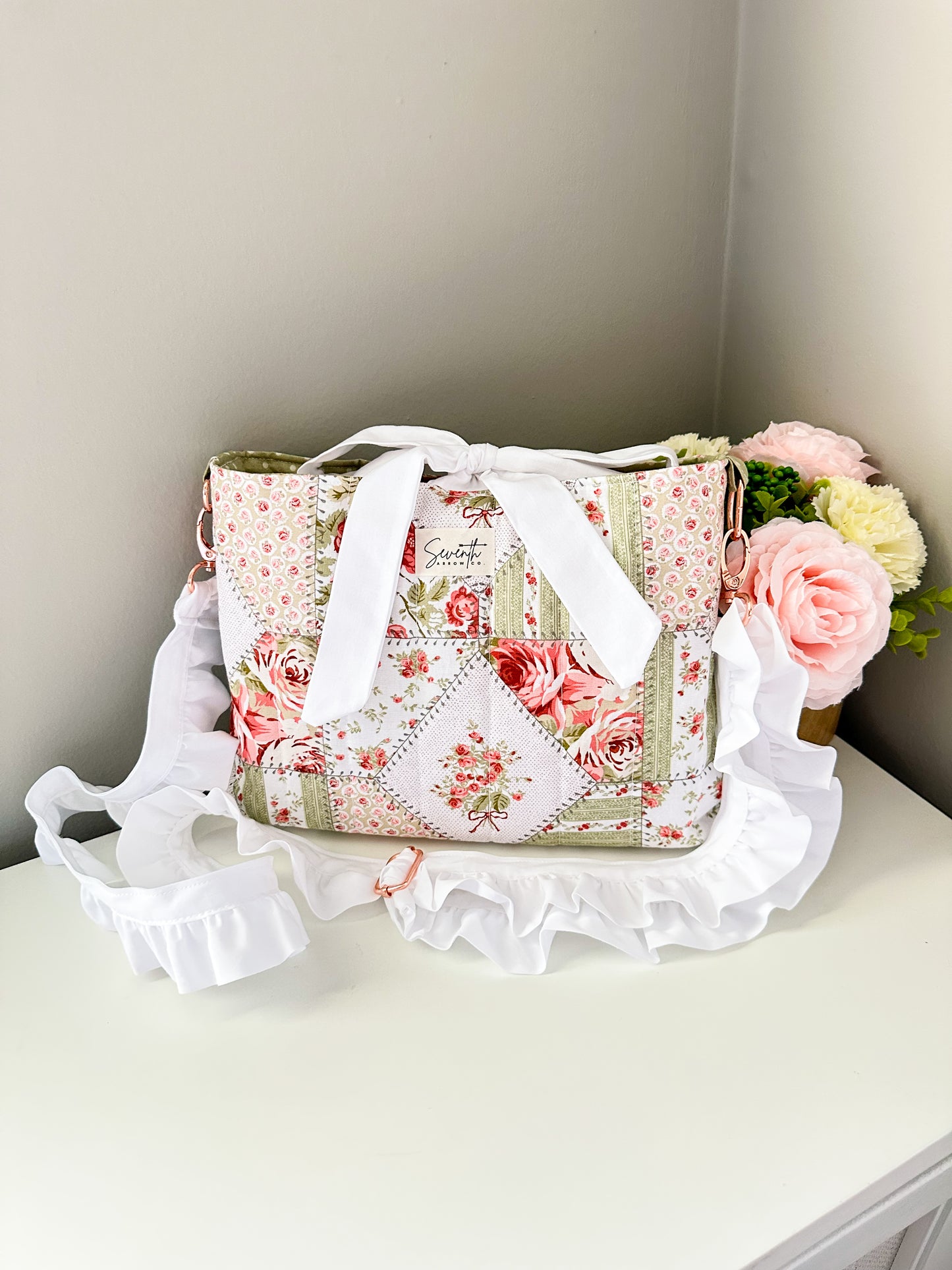Rose Patchwork Bible Sleeve Crossbody Bag | Purse