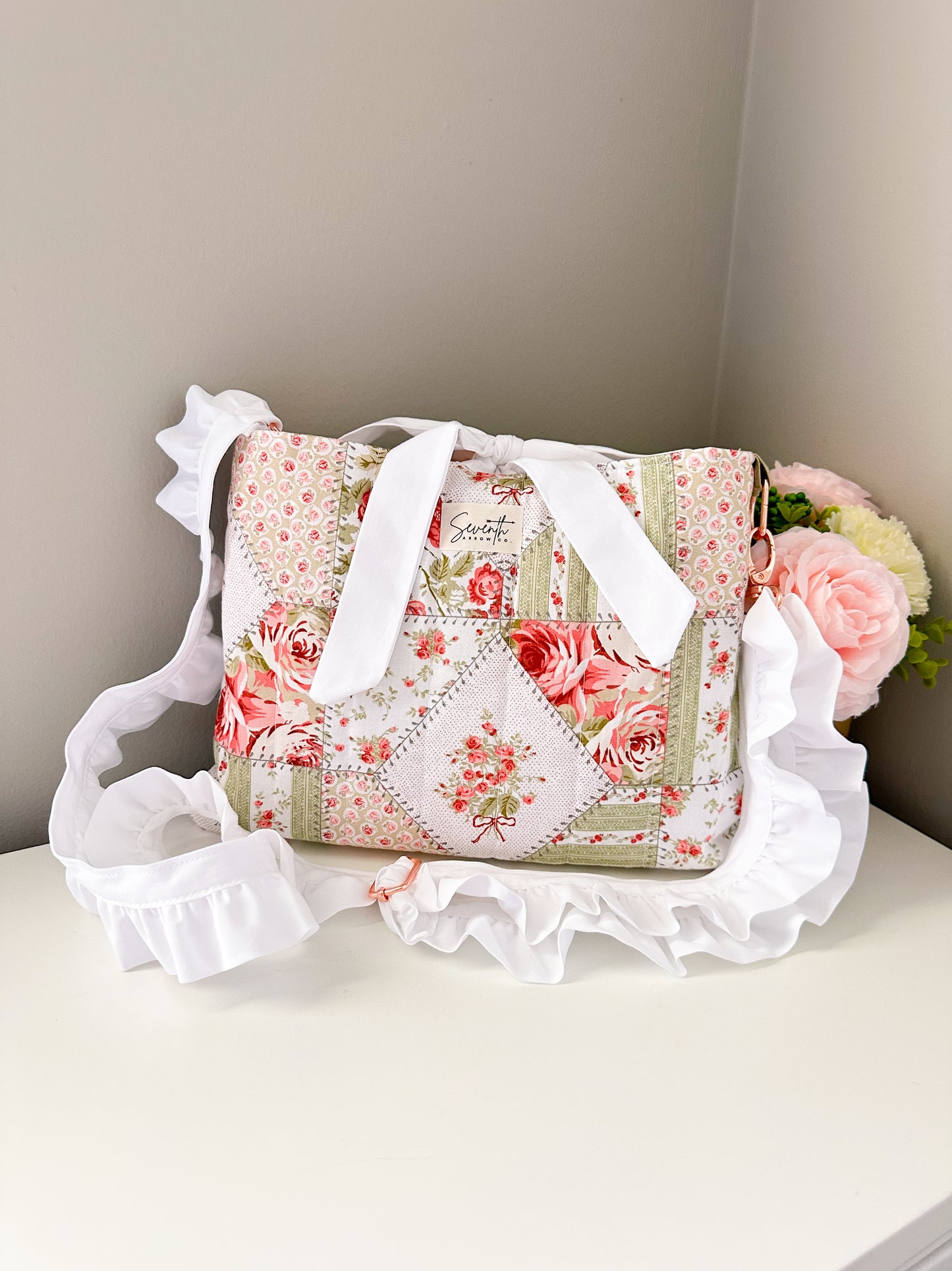 Rose Patchwork Bible Sleeve Crossbody Bag | Purse