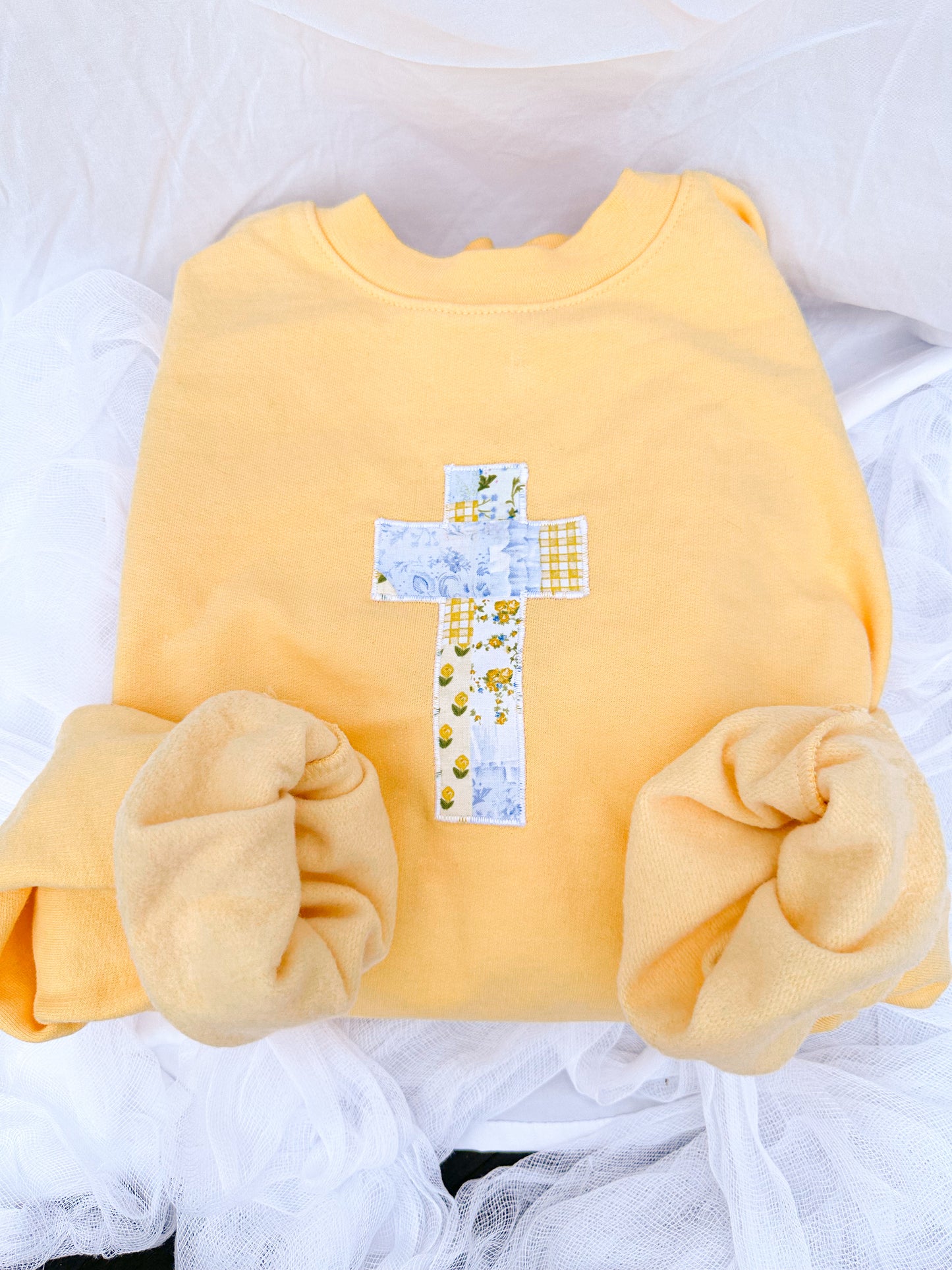Sunday Vows Embroidered Cross Sweatshirt
