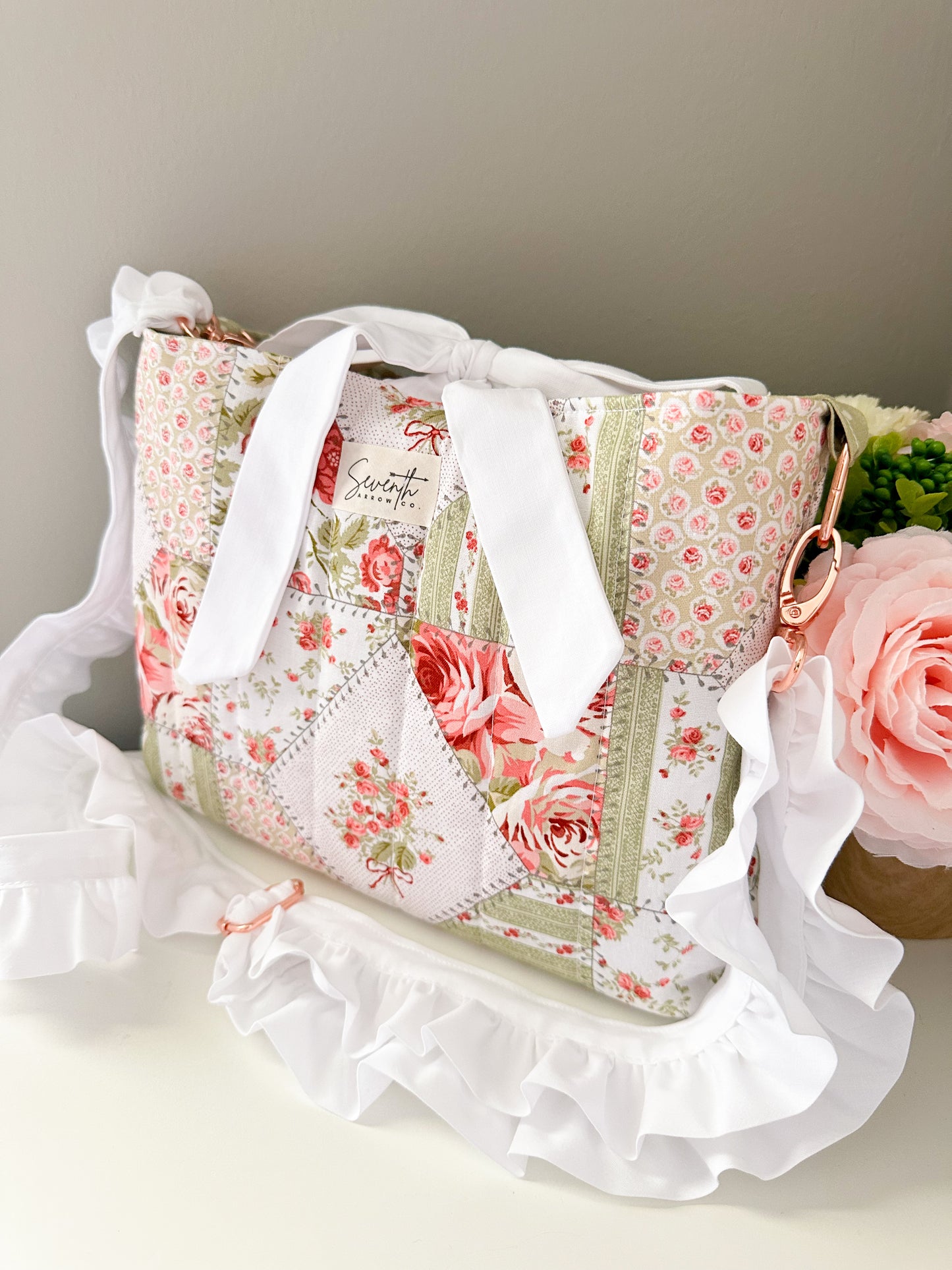 Rose Patchwork Bible Sleeve Crossbody Bag | Purse