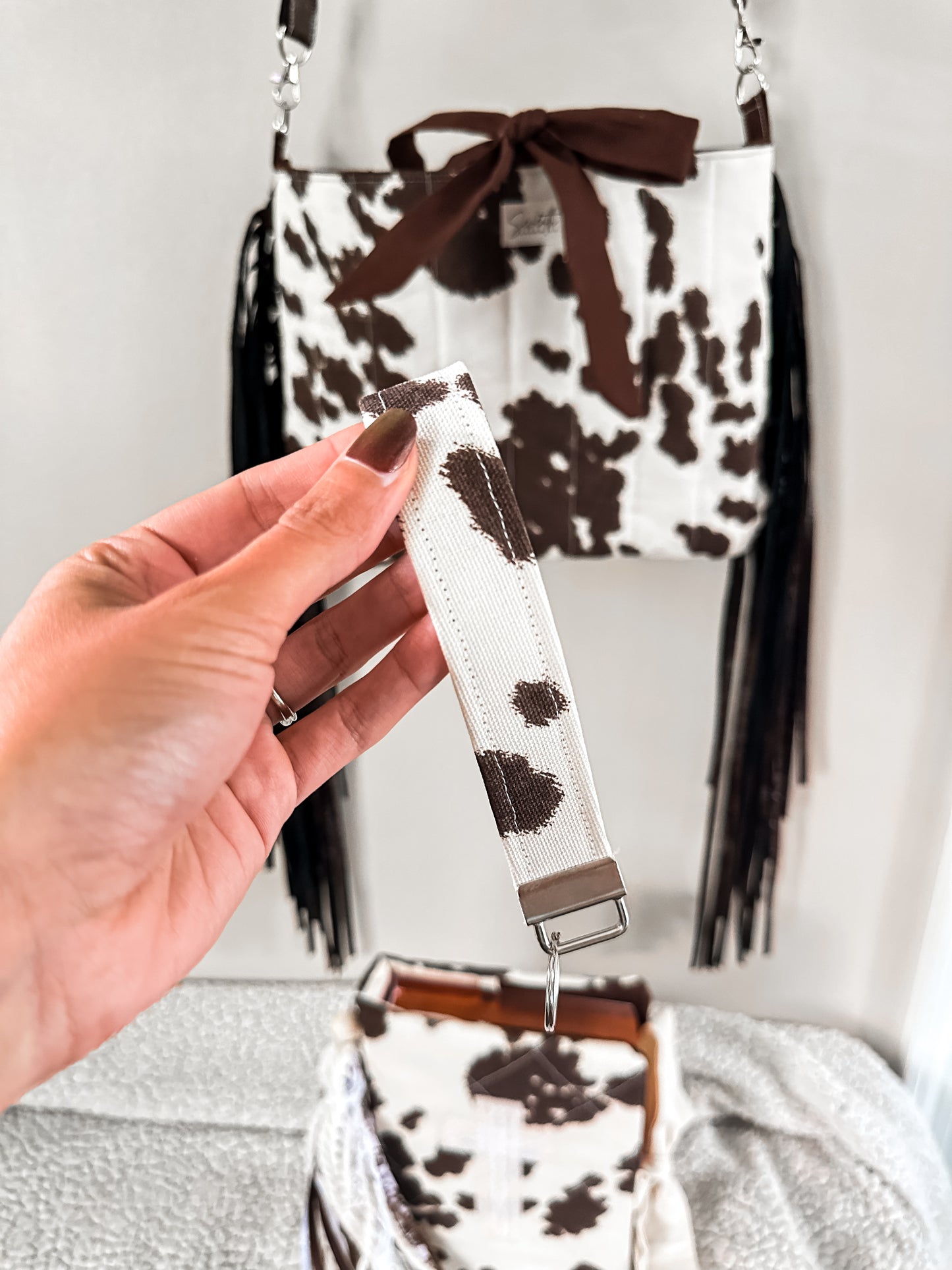 Faith & Fringe Western Canvas Wristlet Lanyard Keychain