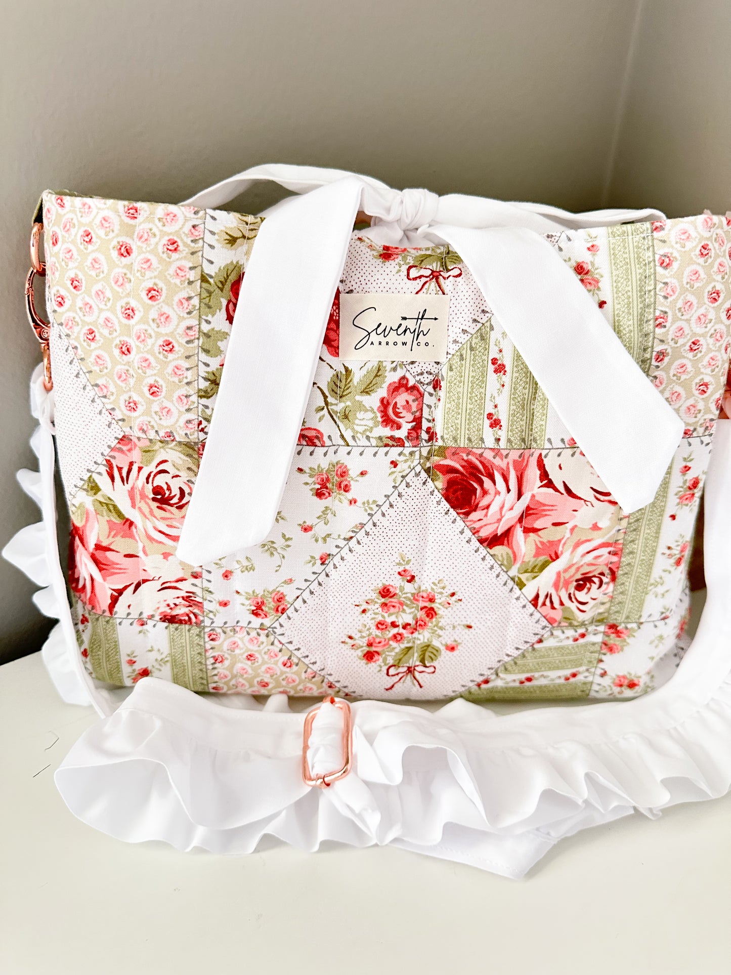 Rose Patchwork Bible Sleeve Crossbody Bag | Purse