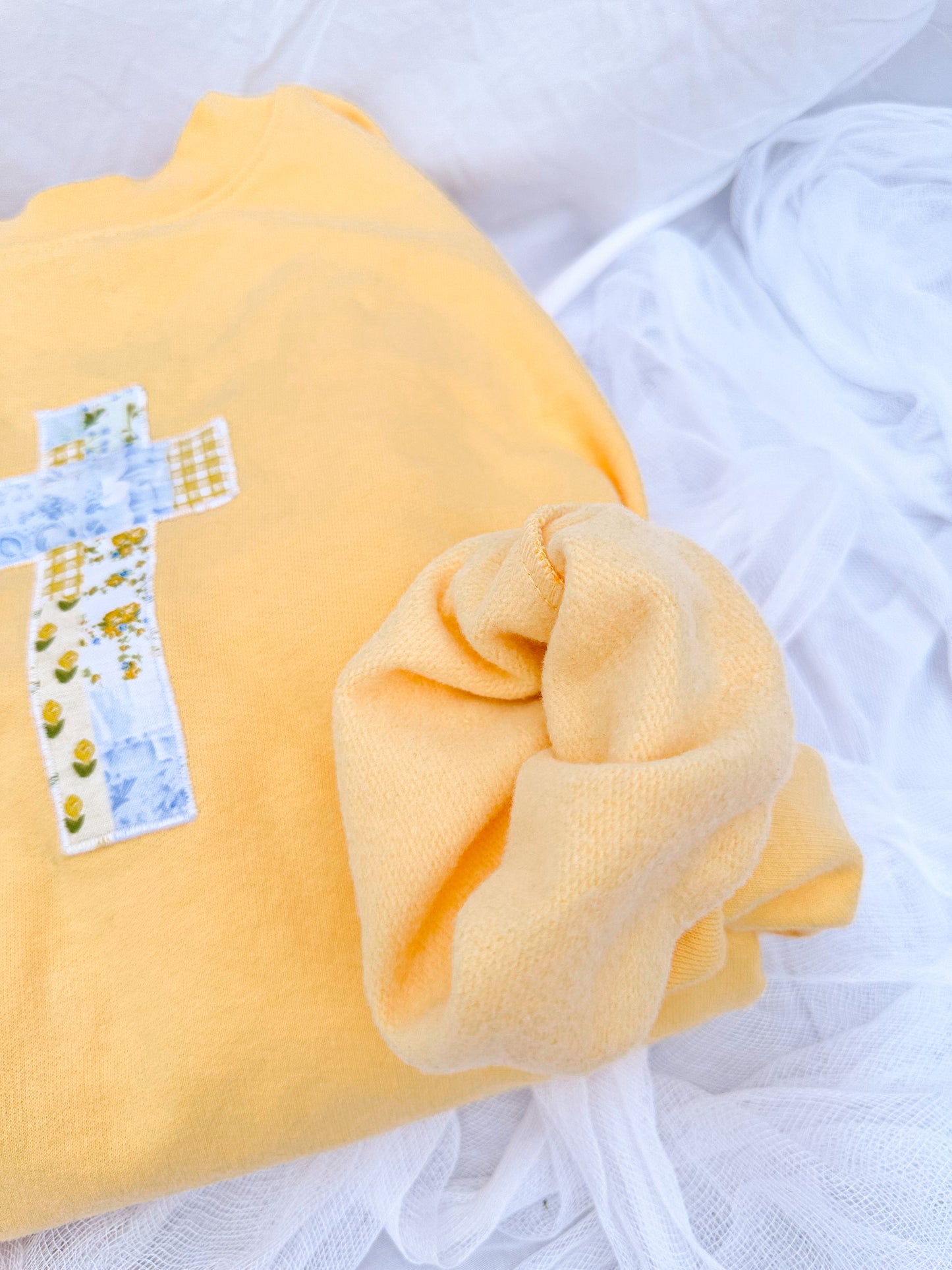 Sunday Vows Embroidered Cross Sweatshirt