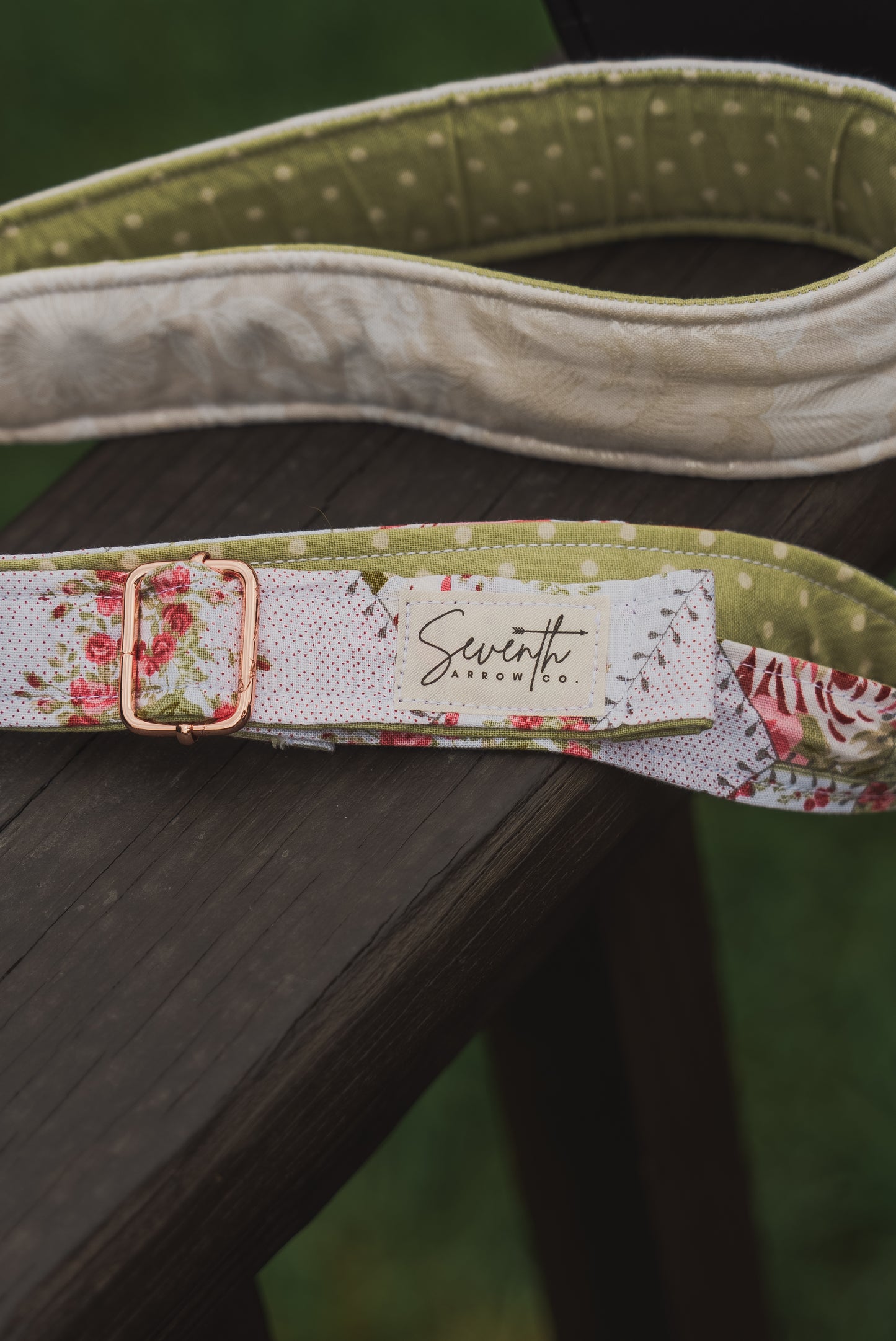 Rose Patchwork Adjustable Sliding Camera Strap with Dual Clasp | Single Camera Harness | Screw In Attachment