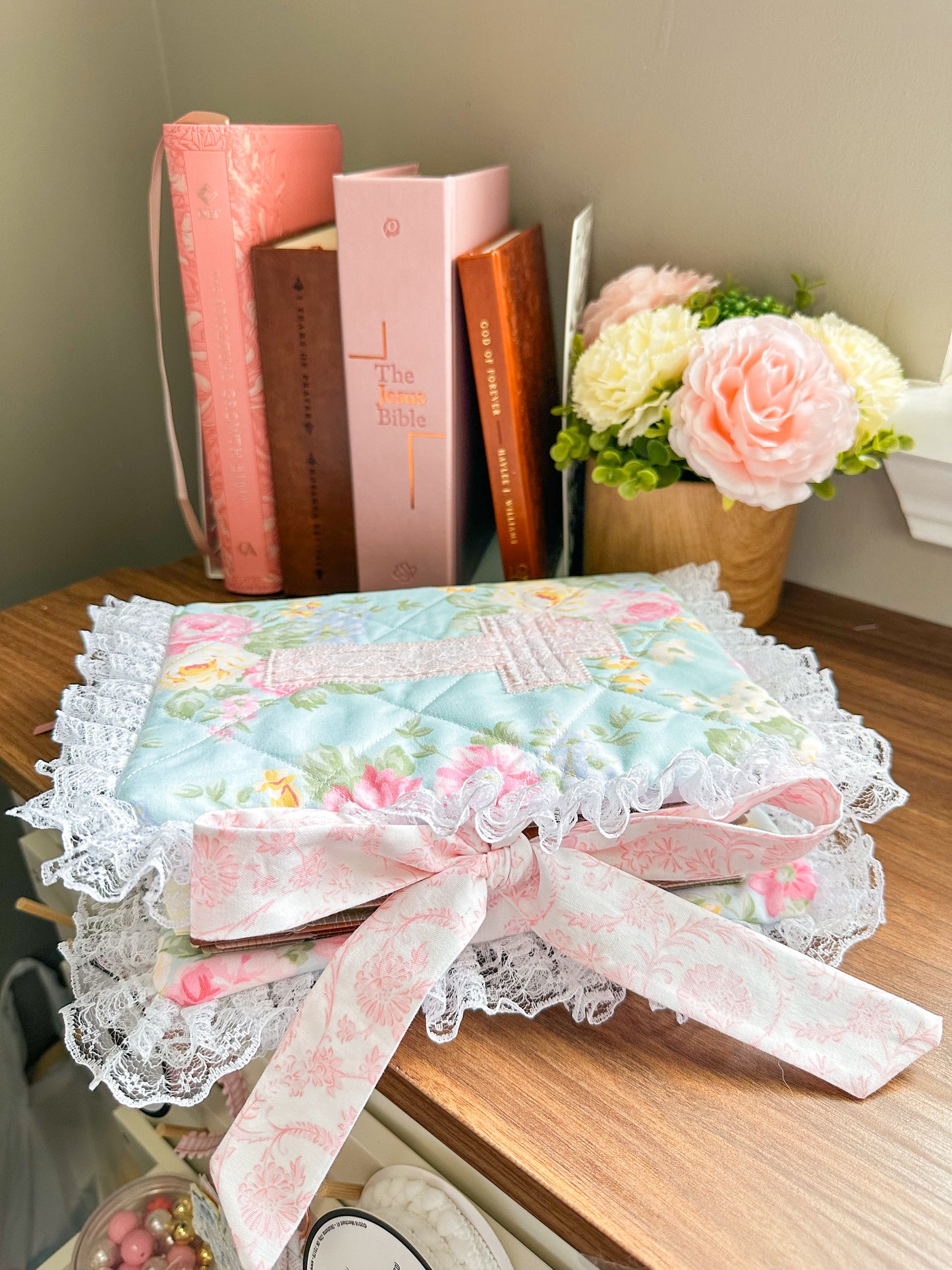 Sweet Spring Floral Bible Cover - Ready to Ship (non-customizable)