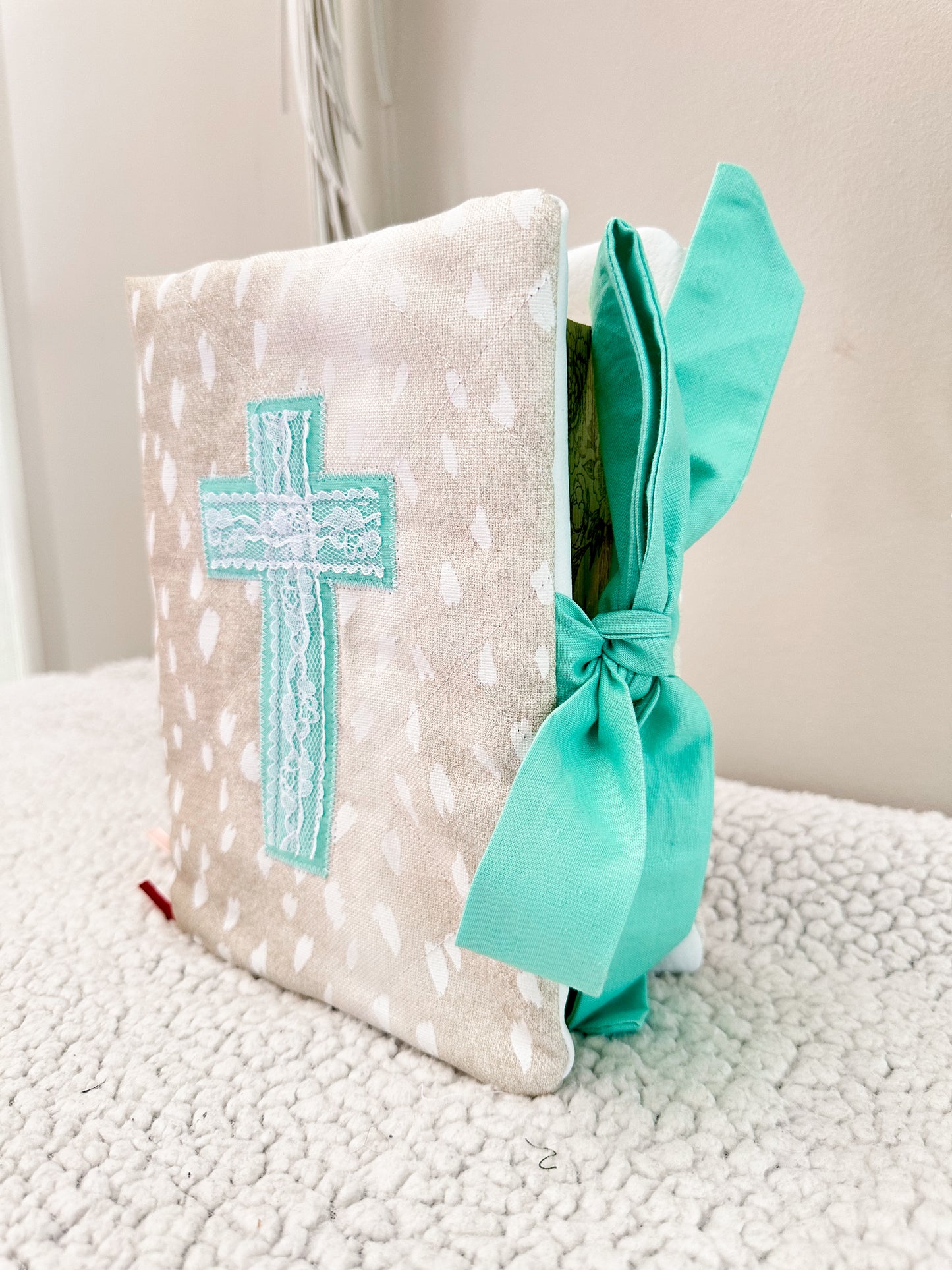 The Shianne Bible Cover | Western Axis Print | Turquoise Accent | Faux Leather Pockets