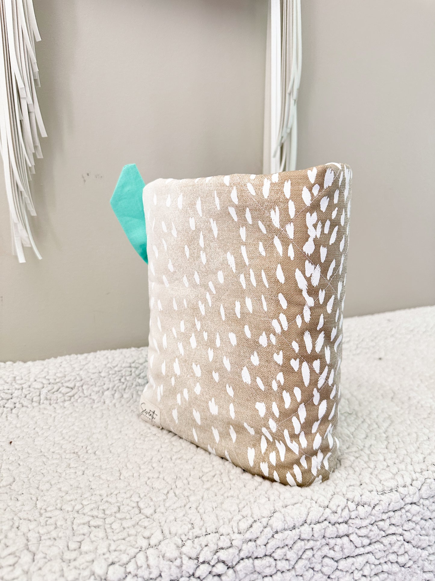 The Shianne Bible Cover | Western Axis Print | Turquoise Accent | Faux Leather Pockets