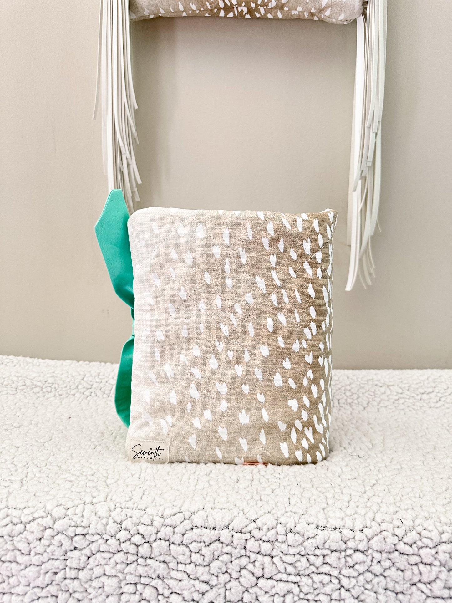 The Shianne Bible Cover | Western Axis Print | Turquoise Accent | Faux Leather Pockets