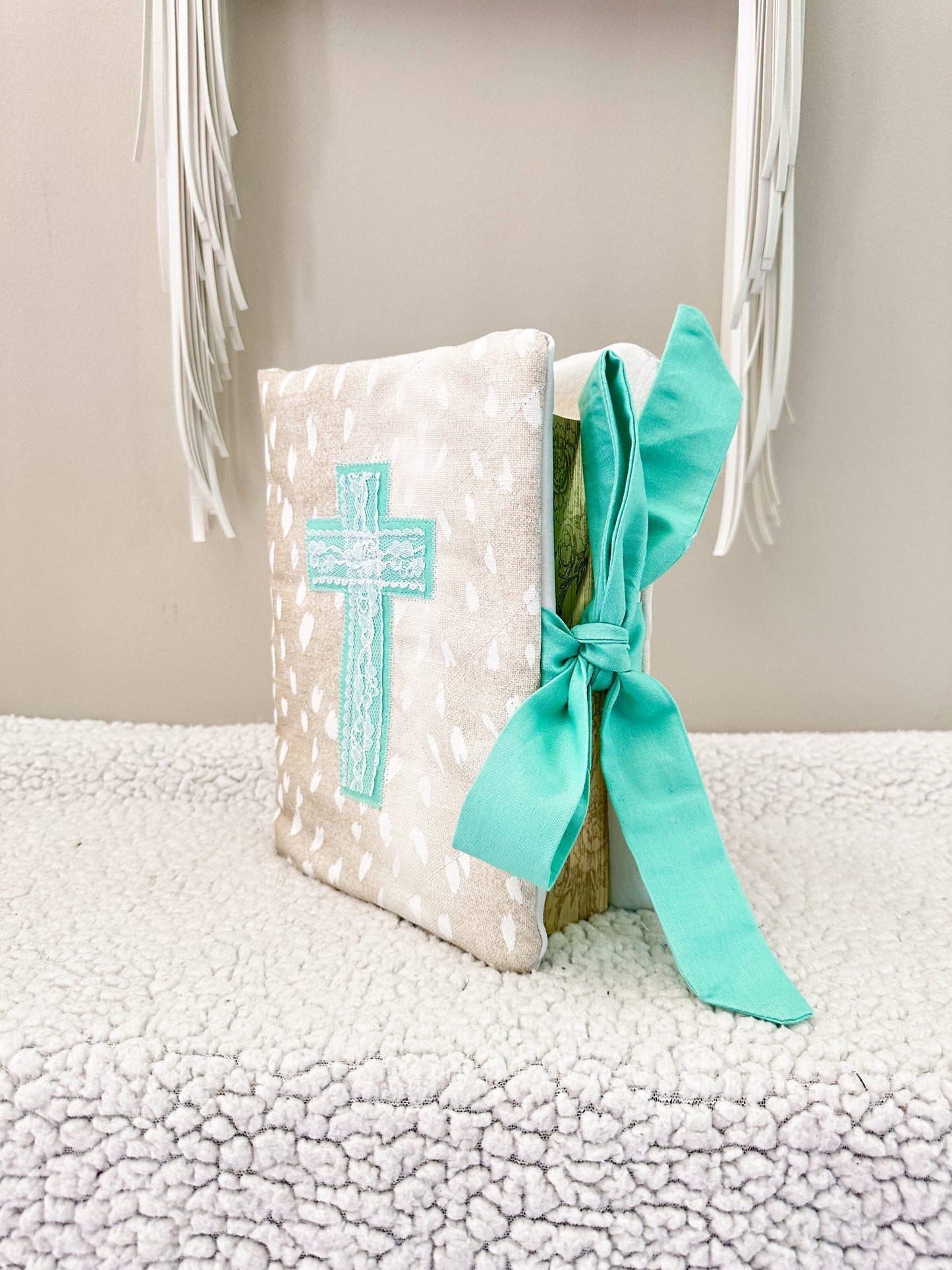 The Shianne Bible Cover | Western Axis Print | Turquoise Accent | Faux Leather Pockets