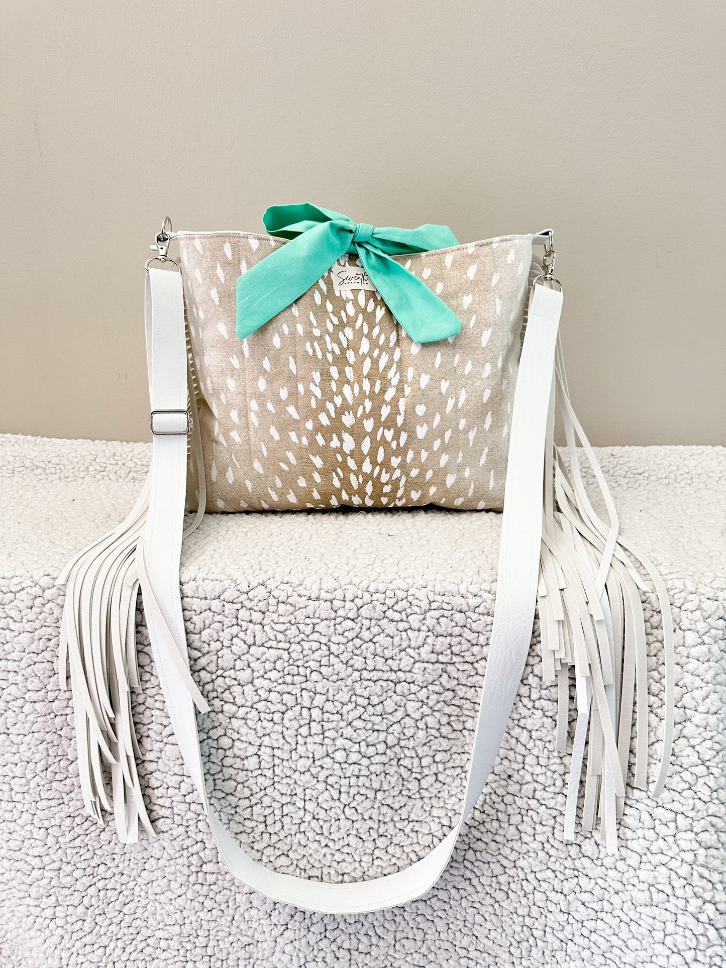 The Shianne Church Bag | Western Axis Print Fringe Crossbody | Faux Leather