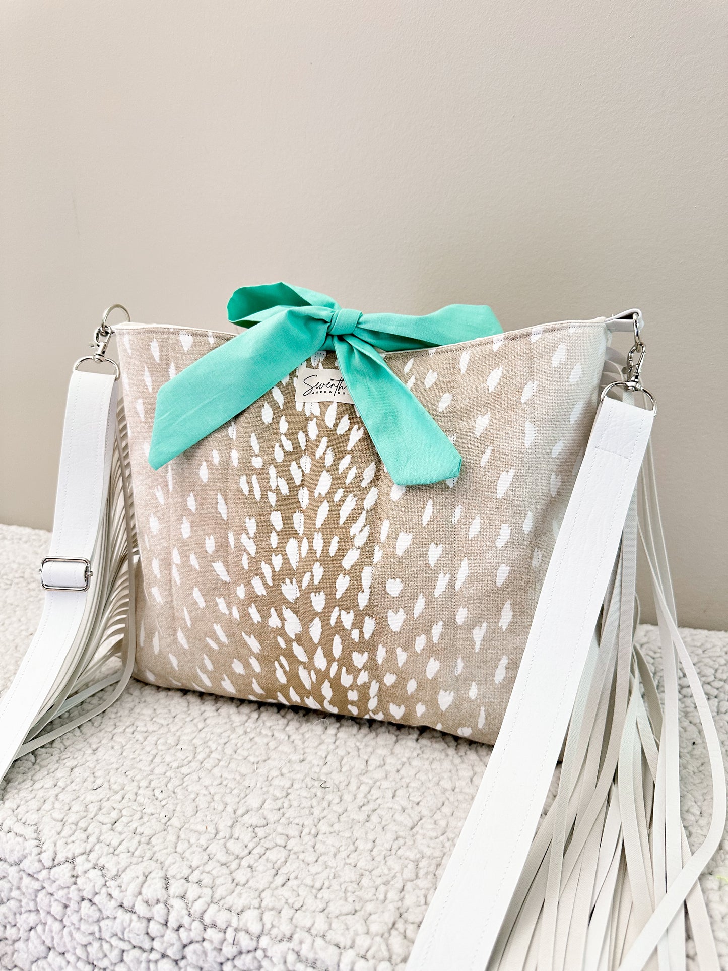 The Shianne Church Bag | Western Axis Print Fringe Crossbody | Faux Leather