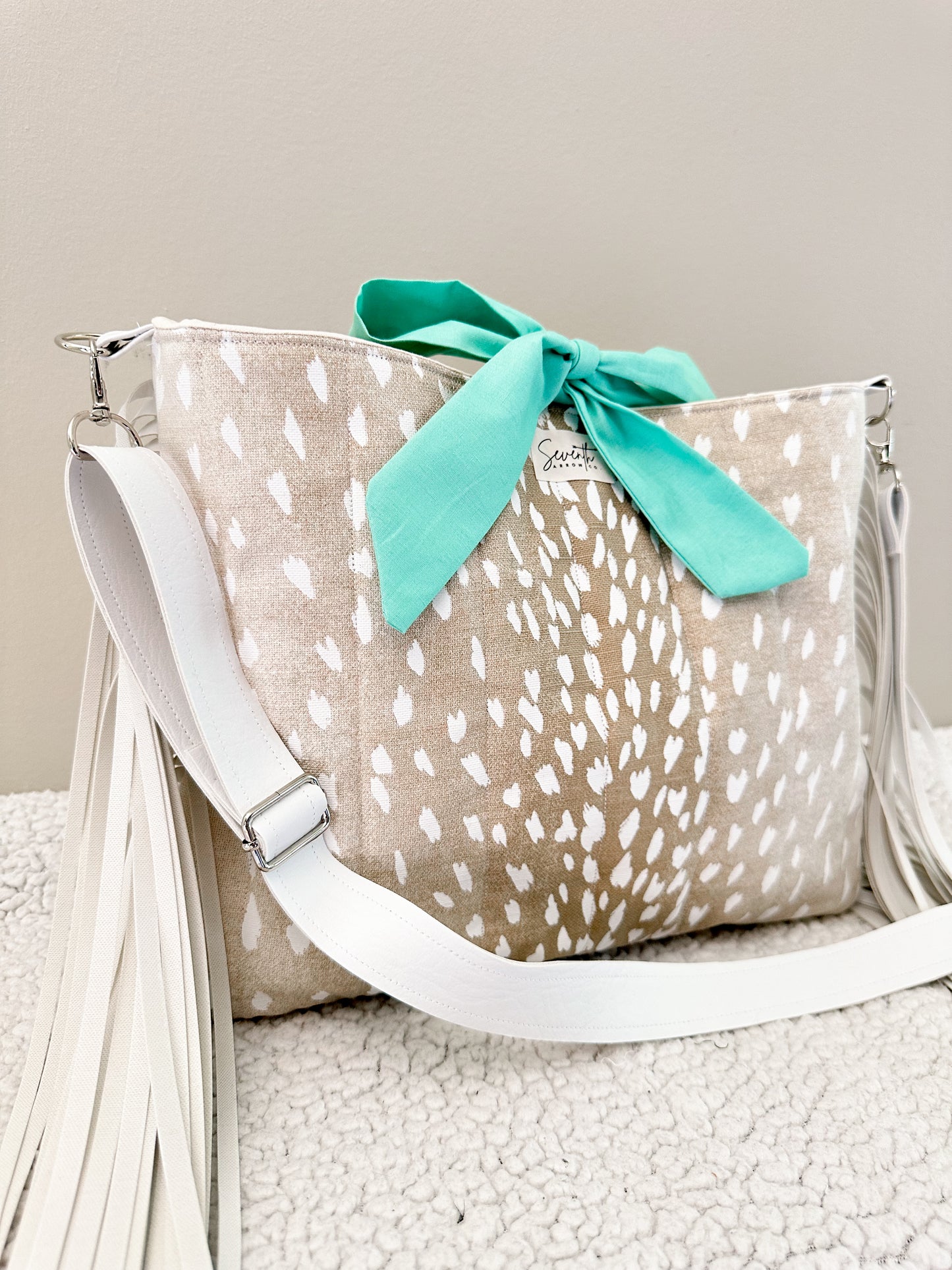 The Shianne Church Bag | Western Axis Print Fringe Crossbody | Faux Leather
